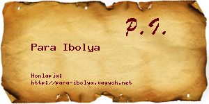 Para Ibolya névjegykártya